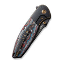 WEKNIFE Nitro OG Flipper & Thumb Stud Knife Bronze / Black Titanium Handle With Nebula Fat Carbon Fiber Inlay (3.75" Black Stonewashed Bevels, Black Brushed Flats CPM 20CV Blade) WE23035-4