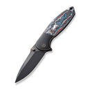 WEKNIFE Nitro OG Flipper & Thumb Stud Knife Bronze / Black Titanium Handle With Nebula Fat Carbon Fiber Inlay (3.75" Black Stonewashed Bevels, Black Brushed Flats CPM 20CV Blade) WE23035-4