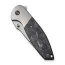 WEKNIFE Nitro OG Flipper & Thumb Stud Knife Gray Titanium Handle With Marble Carbon Fiber Inlay (3.75" Hand Rubbed Satin CPM 20CV Blade) WE23035-1