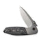 WEKNIFE Nitro OG Flipper & Thumb Stud Knife Gray Titanium Handle With Marble Carbon Fiber Inlay (3.75" Hand Rubbed Satin CPM 20CV Blade) WE23035-1