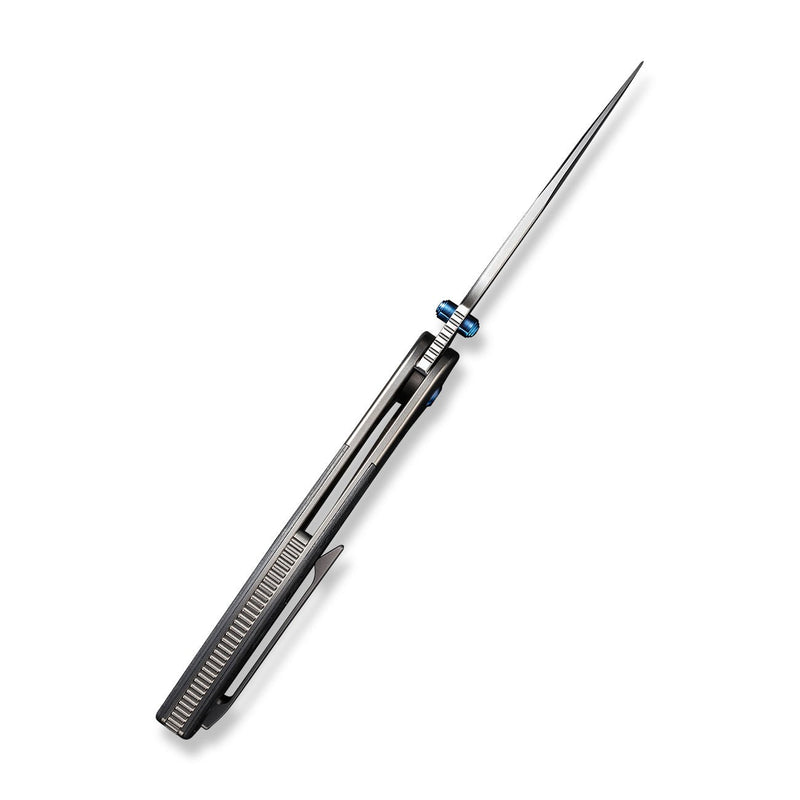 WEKNIFE Nitro OG Flipper & Thumb Stud Knife Polished Bead Blasted Titanium Handle With Aluminum Foil Carbon Fiber Inlay (3.75" Hand Rubbed Satin CPM 20CV Blade) WE23035-3