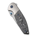 WEKNIFE Nitro OG Flipper & Thumb Stud Knife Polished Bead Blasted Titanium Handle With Aluminum Foil Carbon Fiber Inlay (3.75" Hand Rubbed Satin CPM 20CV Blade) WE23035-3