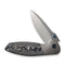 WEKNIFE Nitro OG Flipper & Thumb Stud Knife Polished Bead Blasted Titanium Handle With Aluminum Foil Carbon Fiber Inlay (3.75" Hand Rubbed Satin CPM 20CV Blade) WE23035-3