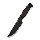 WEKNIFE Notchline Hunting Fixed Blade Knife Milled Copper Foil Carbon Fiber Handle (3.45" Black Stonewashed CPM S35VN Blade) WE25047-2, With 1PC Black Lanyard, Black Kydex Sheath & T-Clip - We Knife