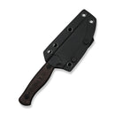 WEKNIFE Notchline Hunting Fixed Blade Knife Milled Copper Foil Carbon Fiber Handle (3.45" Black Stonewashed CPM S35VN Blade) WE25047-2, With 1PC Black Lanyard, Black Kydex Sheath & T-Clip - We Knife