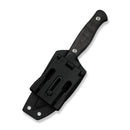 WEKNIFE Notchline Hunting Fixed Blade Milled Rose Carbon Fiber Handle (3.45" Stonewashed CPM S35VN Blade) WE25047-1, With 1PC Black Lanyard, Black Kydex Sheath & T-Clip - We Knife