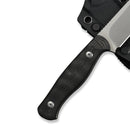 WEKNIFE Notchline Hunting Fixed Blade Milled Rose Carbon Fiber Handle (3.45" Stonewashed CPM S35VN Blade) WE25047-1, With 1PC Black Lanyard, Black Kydex Sheath & T-Clip - We Knife