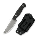 WEKNIFE Notchline Hunting Fixed Blade Milled Rose Carbon Fiber Handle (3.45" Stonewashed CPM S35VN Blade) WE25047-1, With 1PC Black Lanyard, Black Kydex Sheath & T-Clip - We Knife