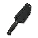 WEKNIFE Notchline Hunting Fixed Blade Milled Rose Carbon Fiber Handle (3.45" Stonewashed CPM S35VN Blade) WE25047-1, With 1PC Black Lanyard, Black Kydex Sheath & T-Clip - We Knife