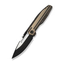 WEKNIFE Reveille Thumb Hole & Thumb Stud Knife Bronze Titanium Handle (3.83" Black Stonewashed Bohler M390 Blade, Satin Flat) WE23057 - 1 - We Knife