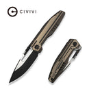 WEKNIFE Reveille Thumb Hole & Thumb Stud Knife Bronze Titanium Handle (3.83" Black Stonewashed Bohler M390 Blade, Satin Flat) WE23057 - 1 - We Knife