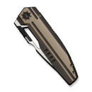 WEKNIFE Reveille Thumb Hole & Thumb Stud Knife Bronze Titanium Handle (3.83" Black Stonewashed Bohler M390 Blade, Satin Flat) WE23057 - 1 - We Knife