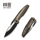 WEKNIFE Reveille Thumb Hole & Thumb Stud Knife Bronze Titanium Handle (3.83" Black Stonewashed Bohler M390 Blade, Satin Flat) WE23057-1 - We Knife
