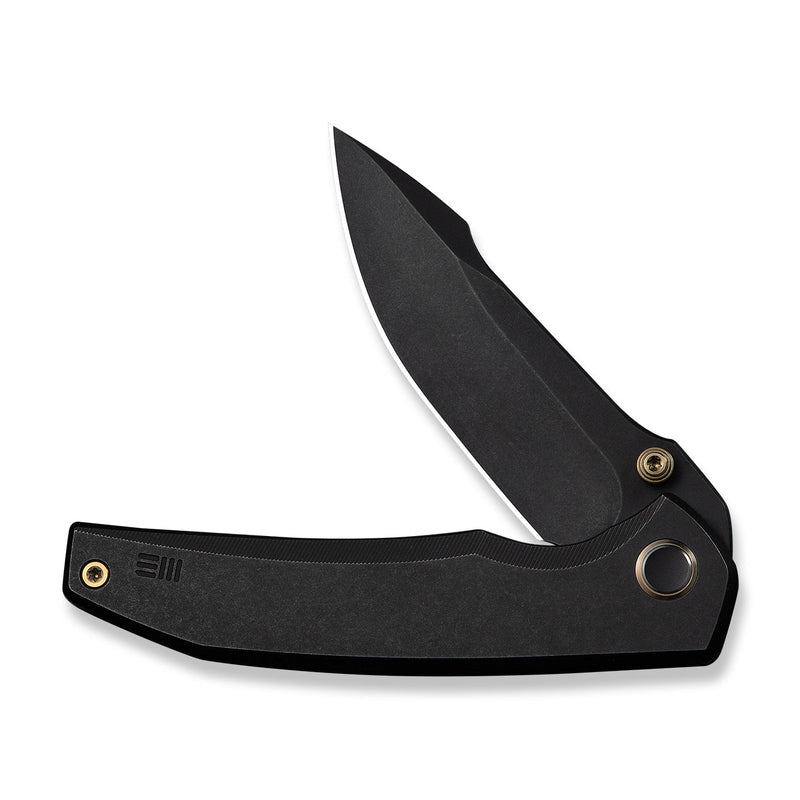 WEKNIFE Ryson Thumb Stud Knife Black Titanium Handle (3.33" Black Stonewashed Bohler M390 Blade) WE24086 - 1