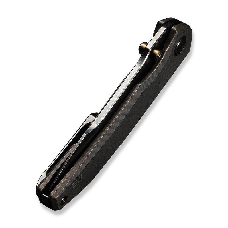 WEKNIFE Ryson Thumb Stud Knife Bronze Titanium Handle (3.33" Polished Gray Bohler M390 Blade) WE24086 - 3