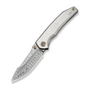 WEKNIFE Ryson Thumb Stud Knife Gray Titanium Handle (3.33" Hugin Damasteel Blade) WE24086 - DS1