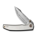 WEKNIFE Ryson Thumb Stud Knife Gray Titanium Handle (3.33" Hugin Damasteel Blade) WE24086 - DS1