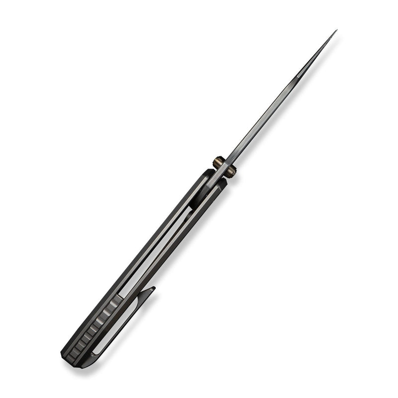 WEKNIFE Ryson Thumb Stud Knife Gray Titanium Handle (3.33" Hugin Damasteel Blade) WE24086 - DS1