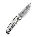 WEKNIFE Ryson Thumb Stud Knife Gray Titanium Handle (3.33" Hugin Damasteel Blade) WE24086 - DS1