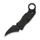 WEKNIFE Shadowhook Button Lokc Knife Black Titanium Handle (2.82" Black Stonewashed Bohler M390 Blade) WE24085 Sample1 - We Knife
