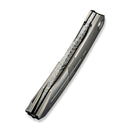 WEKNIFE Sine Wave Flipper Knife Polished Bead Blasted & Satin Titanium Handle (3.98" Fafnir Damasteel Blade) WE23069B - DS1