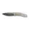 WEKNIFE Sine Wave Flipper Knife Polished Bead Blasted & Satin Titanium Handle (3.98" Fafnir Damasteel Blade) WE23069B - DS1