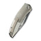 WEKNIFE Sine Wave Flipper Knife Polished Bead Blasted & Satin Titanium Handle (3.98" Fafnir Damasteel Blade) WE23069B - DS1