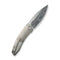WEKNIFE Sine Wave Flipper Knife Polished Bead Blasted & Satin Titanium Handle (3.98" Fafnir Damasteel Blade) WE23069B - DS1