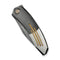 WEKNIFE Sine Wave Flipper Knife Polished Gray & Satin Titanium Handle (3.98" Polished Gray Bohler M390 Blade) WE23069B - 3
