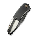 WEKNIFE Sine Wave Flipper Knife Polished Gray & Satin Titanium Handle (3.98" Polished Gray Bohler M390 Blade) WE23069B - 3
