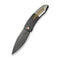 WEKNIFE Sine Wave Flipper Knife Polished Gray & Satin Titanium Handle (3.98" Polished Gray Bohler M390 Blade) WE23069B - 3