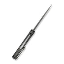 WEKNIFE Sine Wave Flipper Knife Polished Gray & Satin Titanium Handle (3.98" Polished Gray Bohler M390 Blade) WE23069B - 3