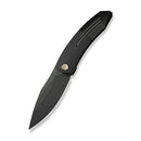 WEKNIFE Sine Wave Mystery Box Flipper Knife Black Titanium Handle (3.98" Black Stonewashed Bohler M390 Blade) WE23069B-1 MB, With One Free Mystery WE Or CIVIVI Model - We Knife