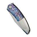 WEKNIFE Sine Wave Mystery Box Flipper Knife Flamed & Satin Titanium Handle (3.98" Polished Bead Blasted Bohler M390 Blade) WE23069B-4 MB, With One Free Mystery WE Or CIVIVI Model - We Knife