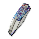 WEKNIFE Sine Wave Mystery Box Flipper Knife Flamed & Satin Titanium Handle (3.98" Polished Bead Blasted Bohler M390 Blade) WE23069B-4 MB, With One Free Mystery WE Or CIVIVI Model - We Knife