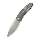 WEKNIFE Sine Wave Mystery Box Flipper Knife Gray Hand Rubbed & Satin Titanium Handle (3.98" Stonewashed M390 Blade) WE23069B-2 MB, With One Free Mystery WE Or CIVIVI Model - We Knife