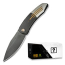 WEKNIFE Sine Wave Mystery Box Flipper Knife Polished Polished Gray & Satin Titanium Handle (3.98" Polished Gray Bohler M390 Blade) WE23069B-3 MB, With One Free Mystery WE Or CIVIVI Model - We Knife