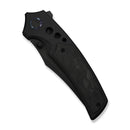 WEKNIFE Skynix Flipper & Thumb Stud Knife Black Titanium Handle With Marble Carbon Fiber Inlay (3.7" Black Stonewashed Bohler M390 Blade) WE24087 - 1
