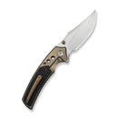 WEKNIFE Skynix Flipper & Thumb Stud Knife Champagne Titanium Handle With Twill Carbon Fiber Inlay (3.7" Hand Rubbed Satin Bohler M390 Blade) WE24087 - 3