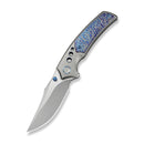 WEKNIFE Skynix Flipper & Thumb Stud Knife Gray Titanium Handle With Flamed Titanium Inlay (3.7" Stonewashed Bohler M390 Blade, Satin Flat) WE24087 - 2