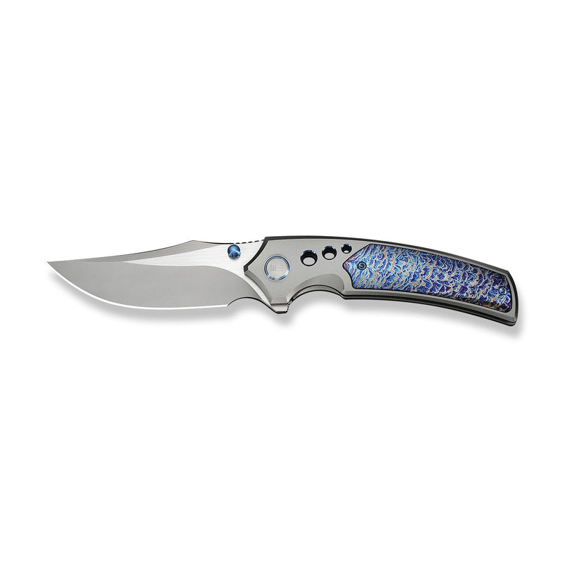 WEKNIFE Skynix Flipper & Thumb Stud Knife Gray Titanium Handle With Flamed Titanium Inlay (3.7" Stonewashed Bohler M390 Blade, Satin Flat) WE24087 - 2