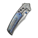 WEKNIFE Skynix Flipper & Thumb Stud Knife Gray Titanium Handle With Flamed Titanium Inlay (3.7" Stonewashed Bohler M390 Blade, Satin Flat) WE24087 - 2