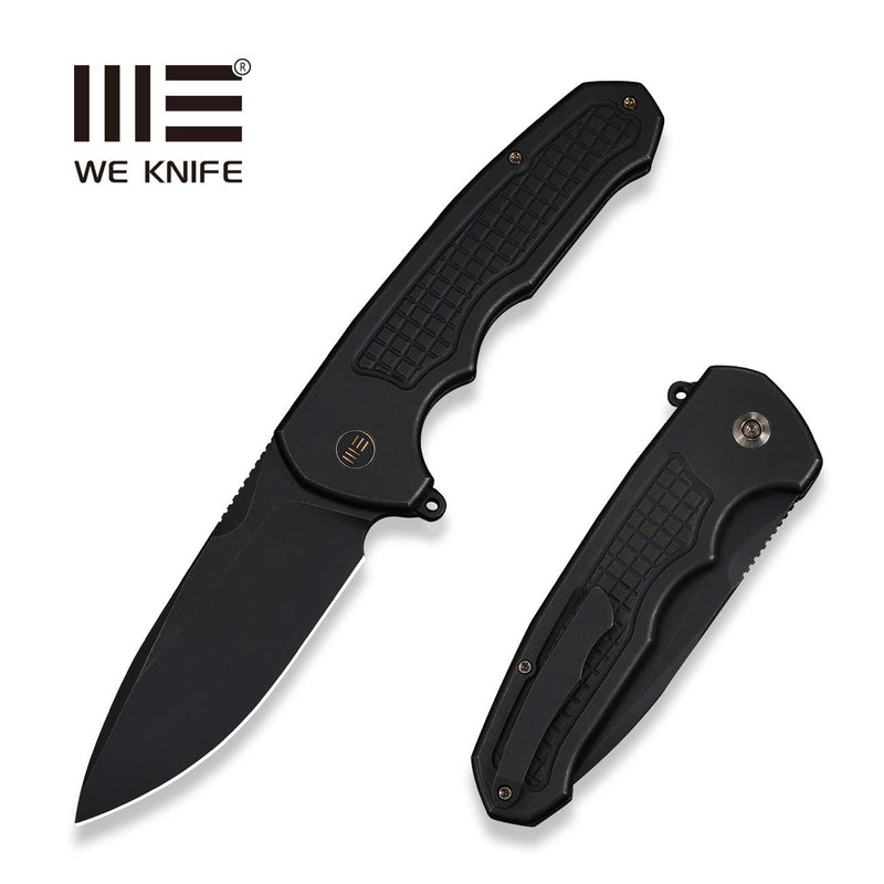 WEKNIFE Starlash Flipper Knife Black Titanium Handle (3.97" Black Stonewashed Bohler M390 Blade) WE23011C - 1