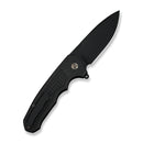 WEKNIFE Starlash Flipper Knife Black Titanium Handle (3.97" Black Stonewashed Bohler M390 Blade) WE23011C - 1