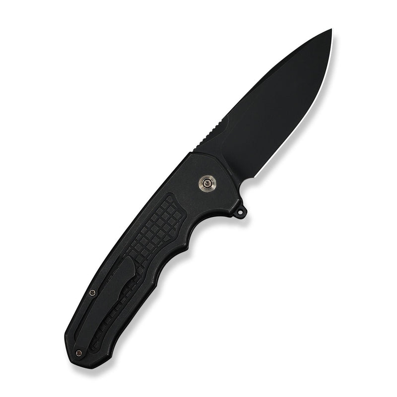 WEKNIFE Starlash Flipper Knife Black Titanium Handle (3.97" Black Stonewashed Bohler M390 Blade) WE23011C - 1