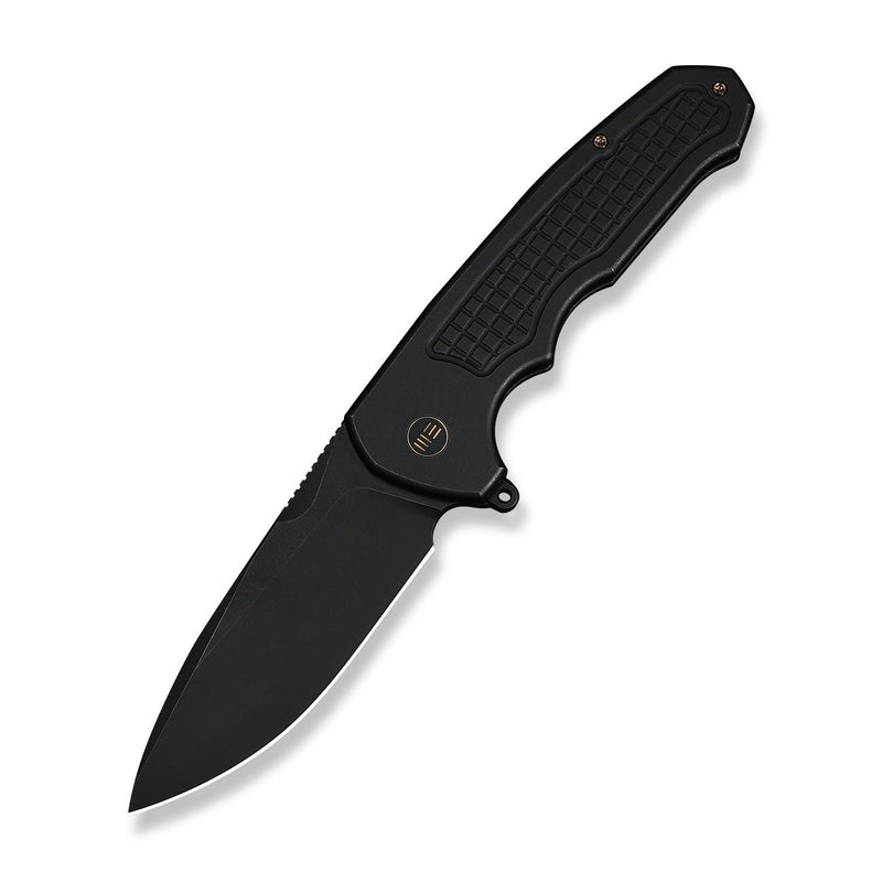 WEKNIFE Starlash Flipper Knife Black Titanium Handle (3.97" Black Stonewashed Bohler M390 Blade) WE23011C - 1