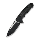 WEKNIFE Starlash Flipper Knife Black Titanium Handle With Aluminum Foil Carbon Fiber Inlay (3.97" Black Stonewashed Bohler M390 Blade, Satin Flat) WE23011D - 1