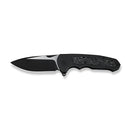 WEKNIFE Starlash Flipper Knife Black Titanium Handle With Aluminum Foil Carbon Fiber Inlay (3.97" Black Stonewashed Bohler M390 Blade, Satin Flat) WE23011D - 1