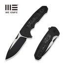 WEKNIFE Starlash Flipper Knife Black Titanium Handle With Aluminum Foil Carbon Fiber Inlay (3.97" Black Stonewashed Bohler M390 Blade, Satin Flat) WE23011D - 1