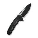 WEKNIFE Starlash Flipper Knife Black Titanium Handle With Aluminum Foil Carbon Fiber Inlay (3.97" Black Stonewashed Bohler M390 Blade, Satin Flat) WE23011D - 1